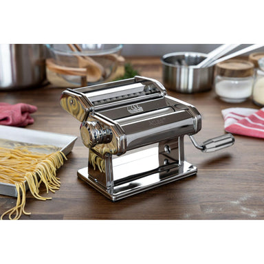 Marcato Atlas+ Pasta Maker 150mm /6" Made in Italy - Includes Lasagna, Fettuccine, Tagliolini/Spaghetti Stainless Steel + 