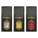 Consiglios tasters trio of fresh roast espresso coffee. 