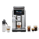 De'Longhi coffee machine with various coffee beverages on a white background