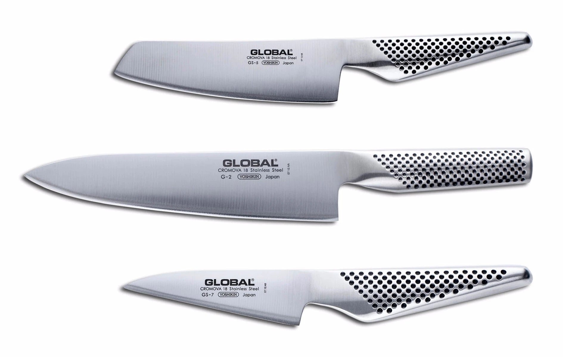Global Cromova 18 Stainless Steel 3 Piece Kitchen Knife Set G-257