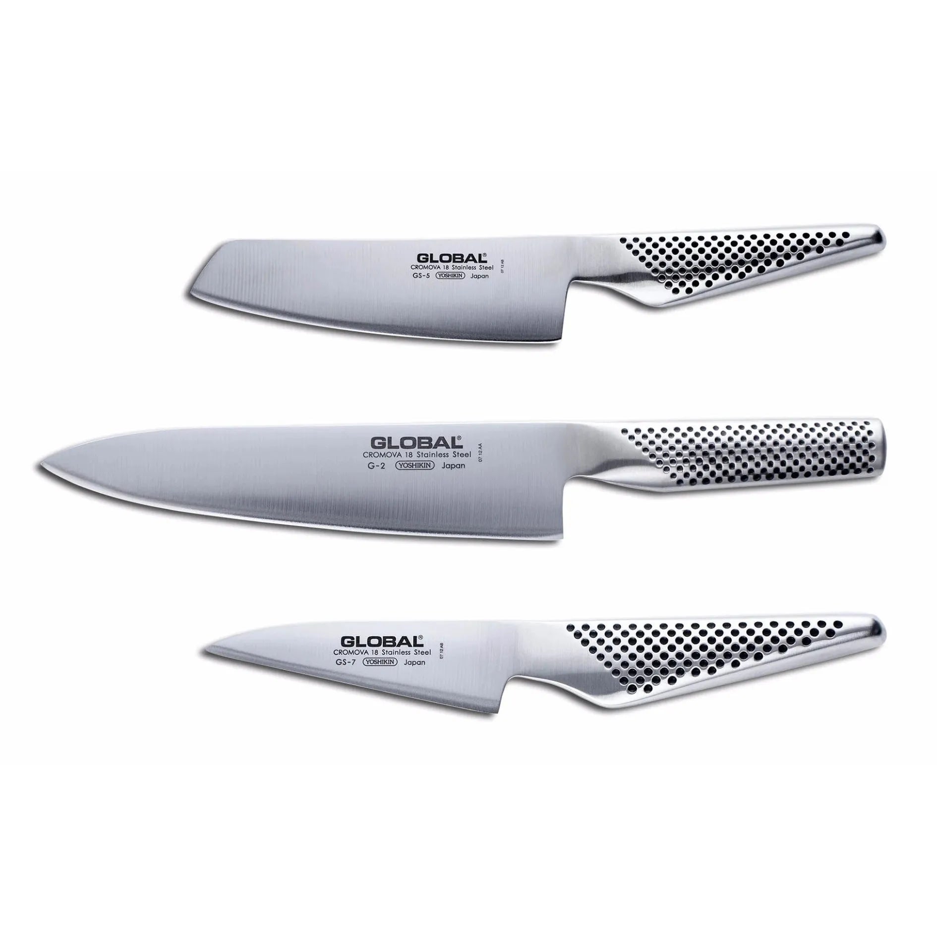 Global Cromova 18 Stainless Steel 3 Piece Kitchen Knife Set G-257