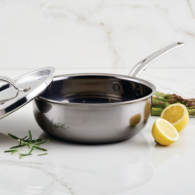 Hestan NanoBond Titanium 3.5 Qt / 24 cm Saucier - Made in Italy - 60039 Lemons
