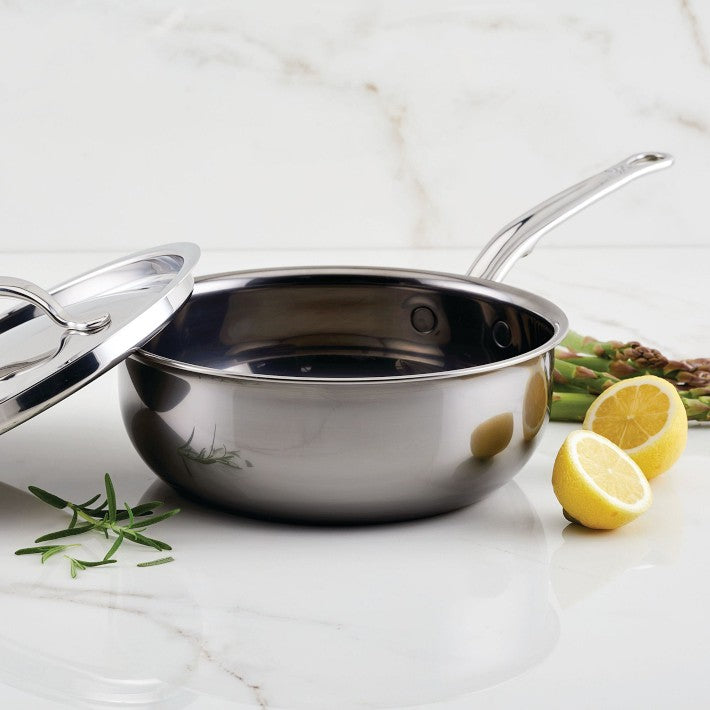 Hestan NanoBond Titanium 3.5 Qt / 24 cm Saucier - Made in Italy - 60039 Lemons
