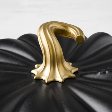 Le Creuset 2.5L Matte Black Licorice Pumpkin Braiser (28 cm) Gold Knob