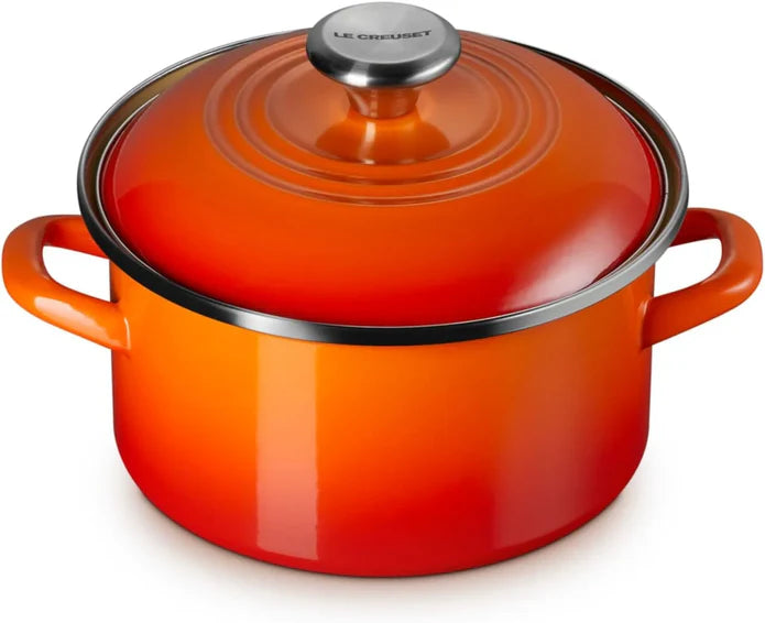 Le Creuset Petite Flame Enameled Steel Stock Pot  - 3.7 L