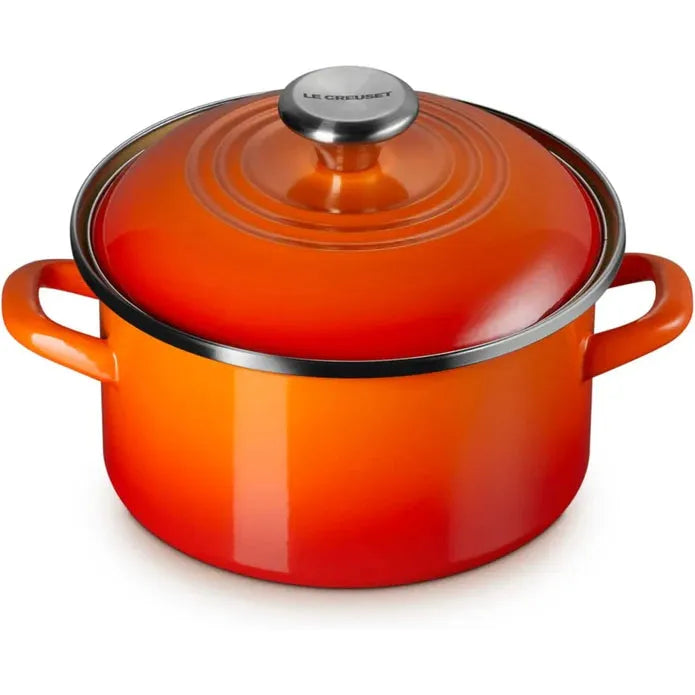 Le Creuset Petite Flame Enameled Steel Stock Pot  - 3.7 L