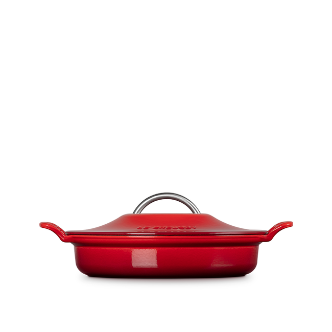 Le Creuset 2.9 L Red/Cerise Modern Heritage Braiser Side