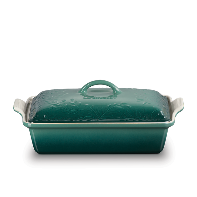 Le Creuset 3.8L Stoneware  Olive Branch Artichaut Rectangular Roaster with Lid