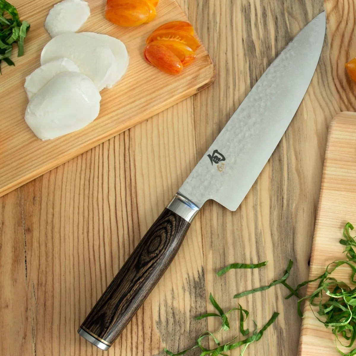 Shun Cutlery Premier 8" Chef's Knife TDM0706 - Made in Japan Cutting Board