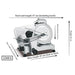 220ES - 8.6" Blade / .25HP Professional Semi Automatic Meat Slicer Canada Dimensions