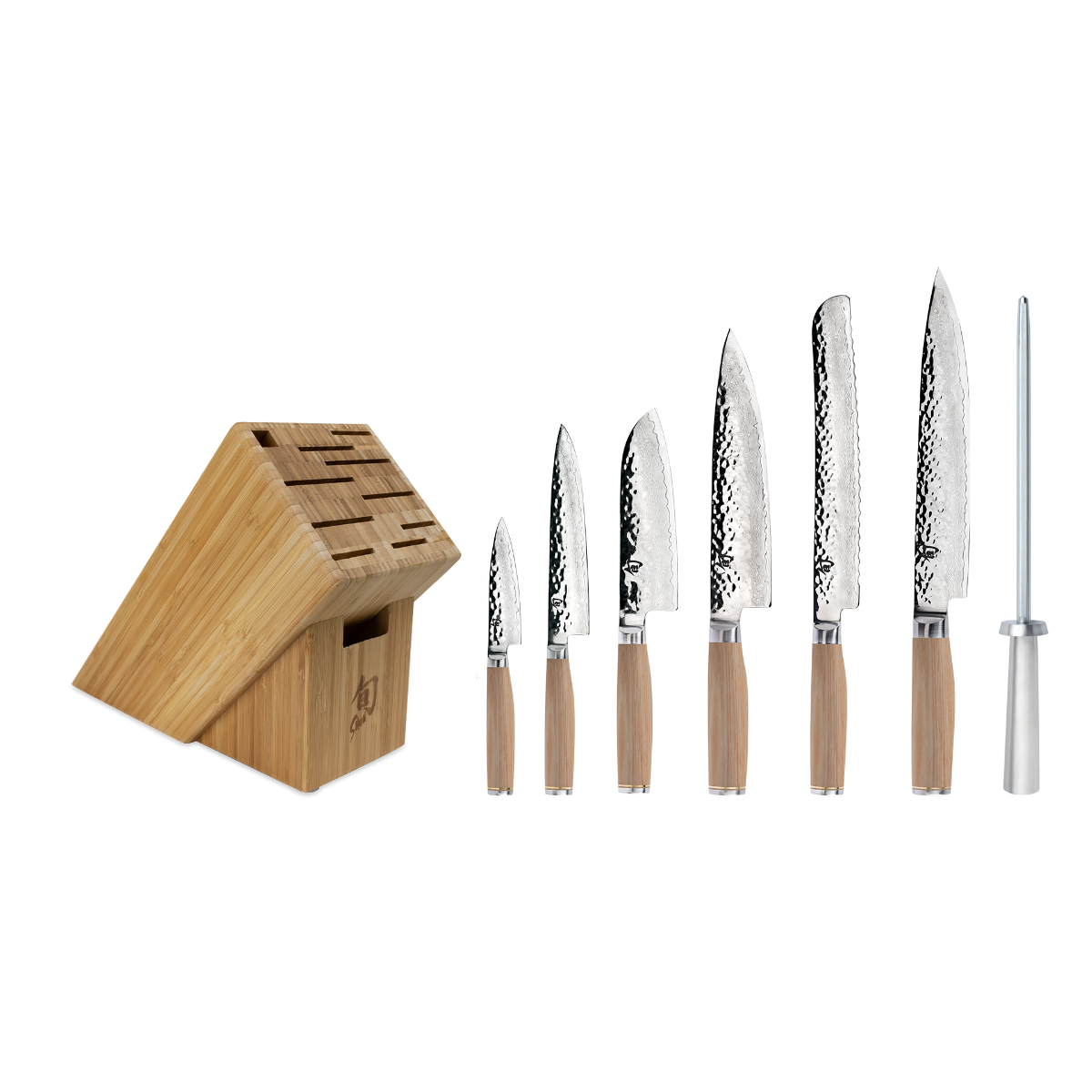 Shun Cutlery Premier 8-Piece Starter Block Set TDMS0808W - Made in Japan
