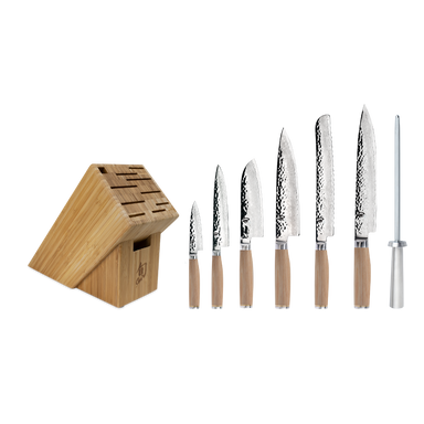 Shun Cutlery Premier 8-Piece Starter Block Set TDMS0808W - Made in Japan