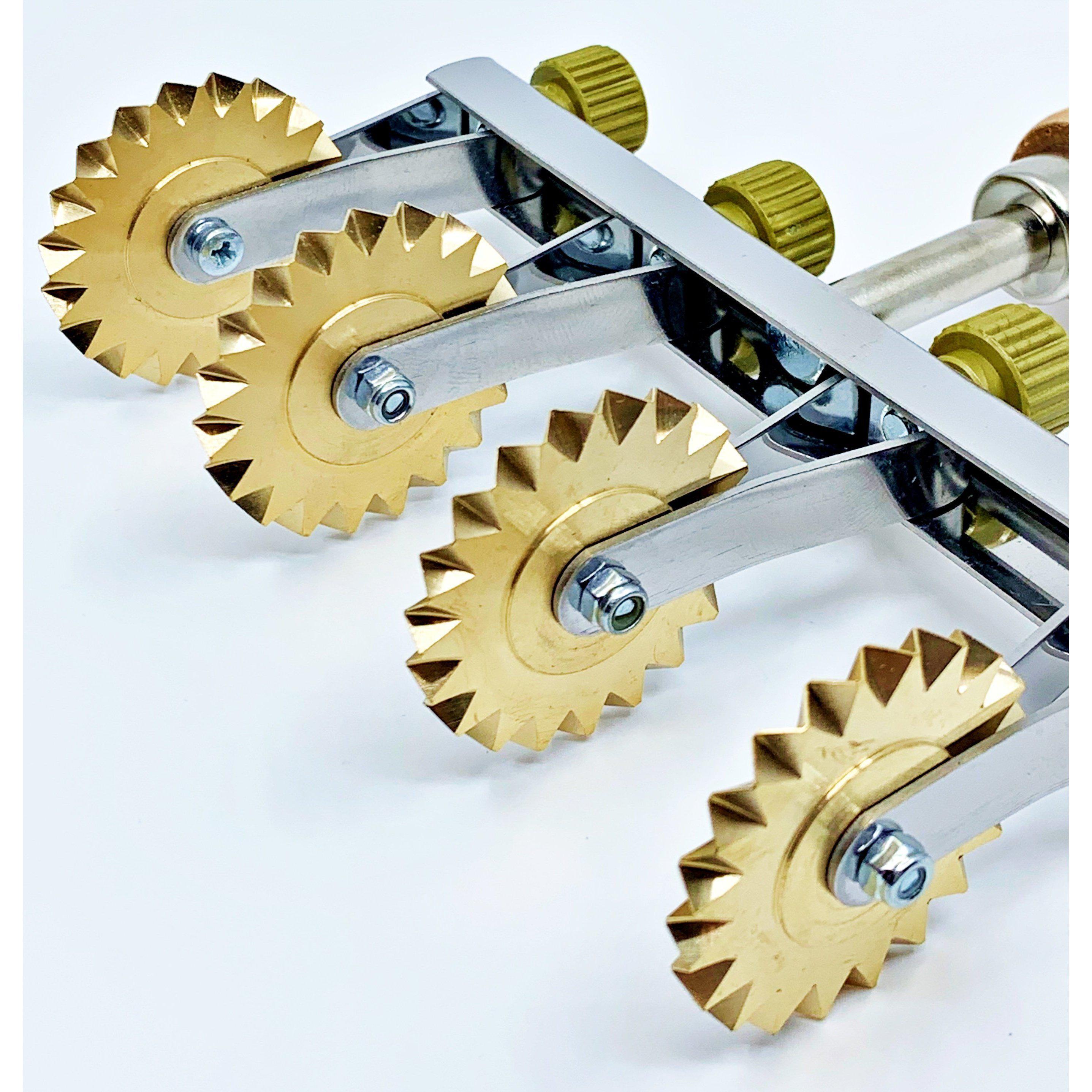 Brass Adjustable Fluted Pastry and Pasta Cutter with 4 Wheels Canada