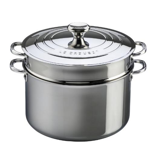 Le Creuset Stainless Steel Stockpot with Pasta Insert 8.5L / 9QT - 26CM  / 10" 