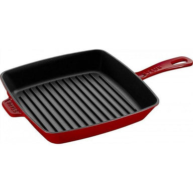 Staub - 26cm Cherry Red Square American Grill Pan (10")-Consiglio's Kitchenware