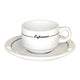 Armand Lebel 12 Piece Espresso Cup & Saucer Set - Short White w/ Line Design