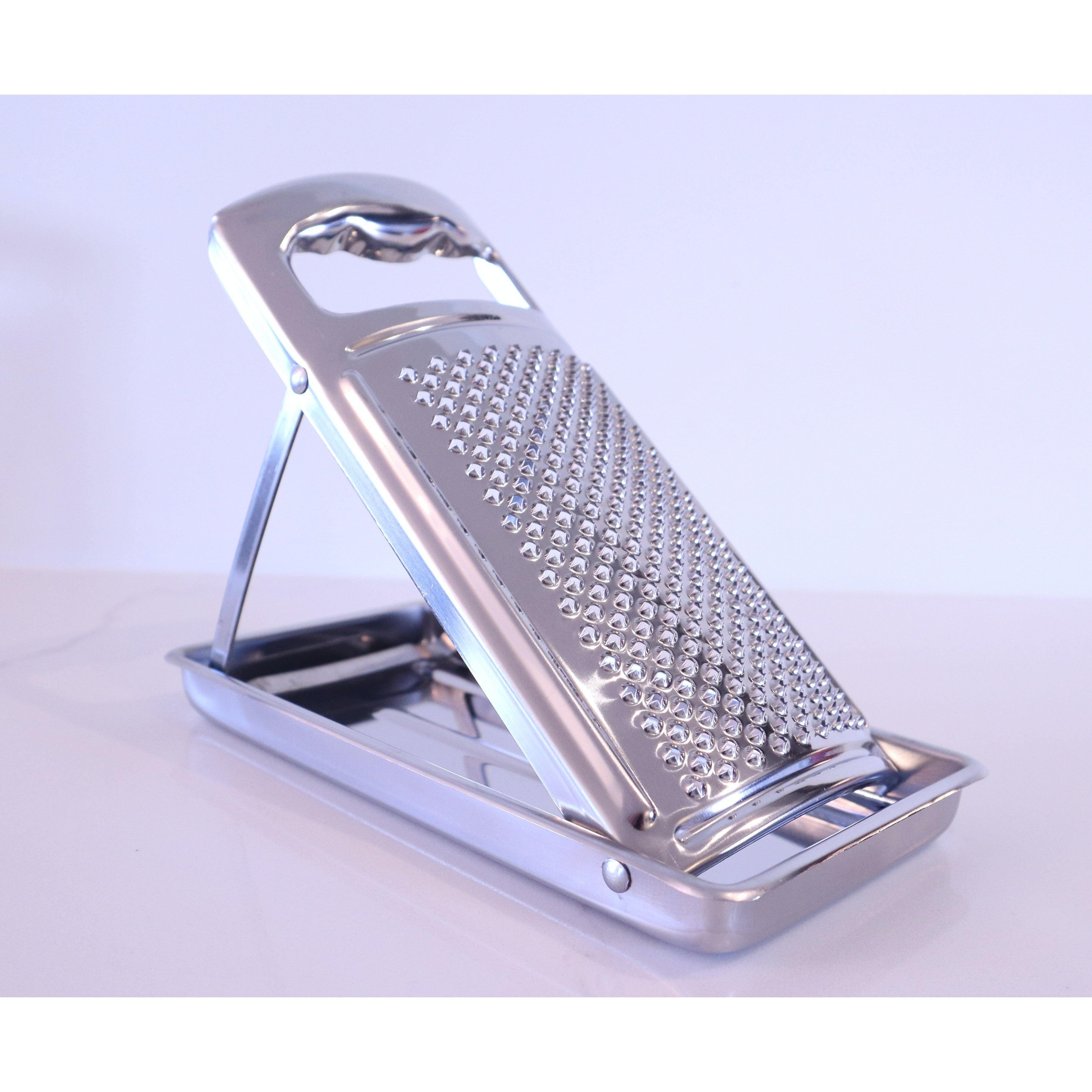 Eppicotispai Stainless Steel Cheese Grater with Case and Handle Manual