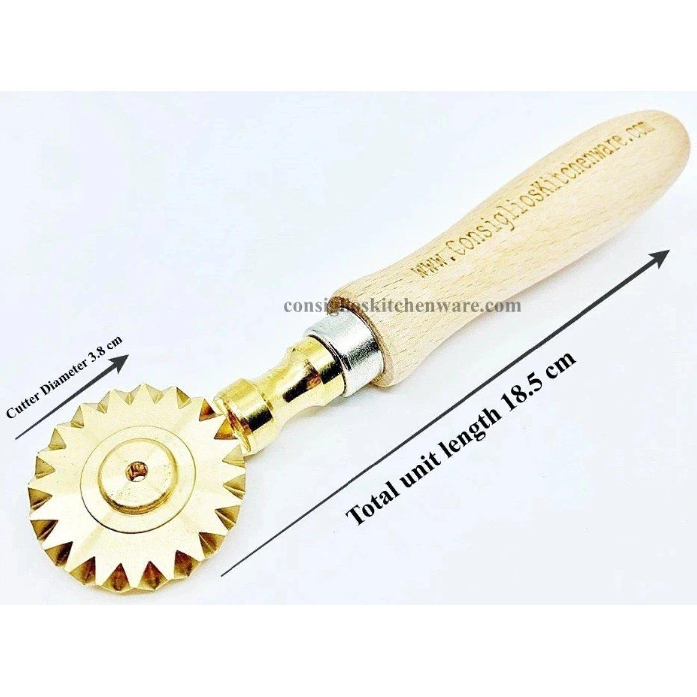 Brass Fluted Pastry and Pasta Wheel