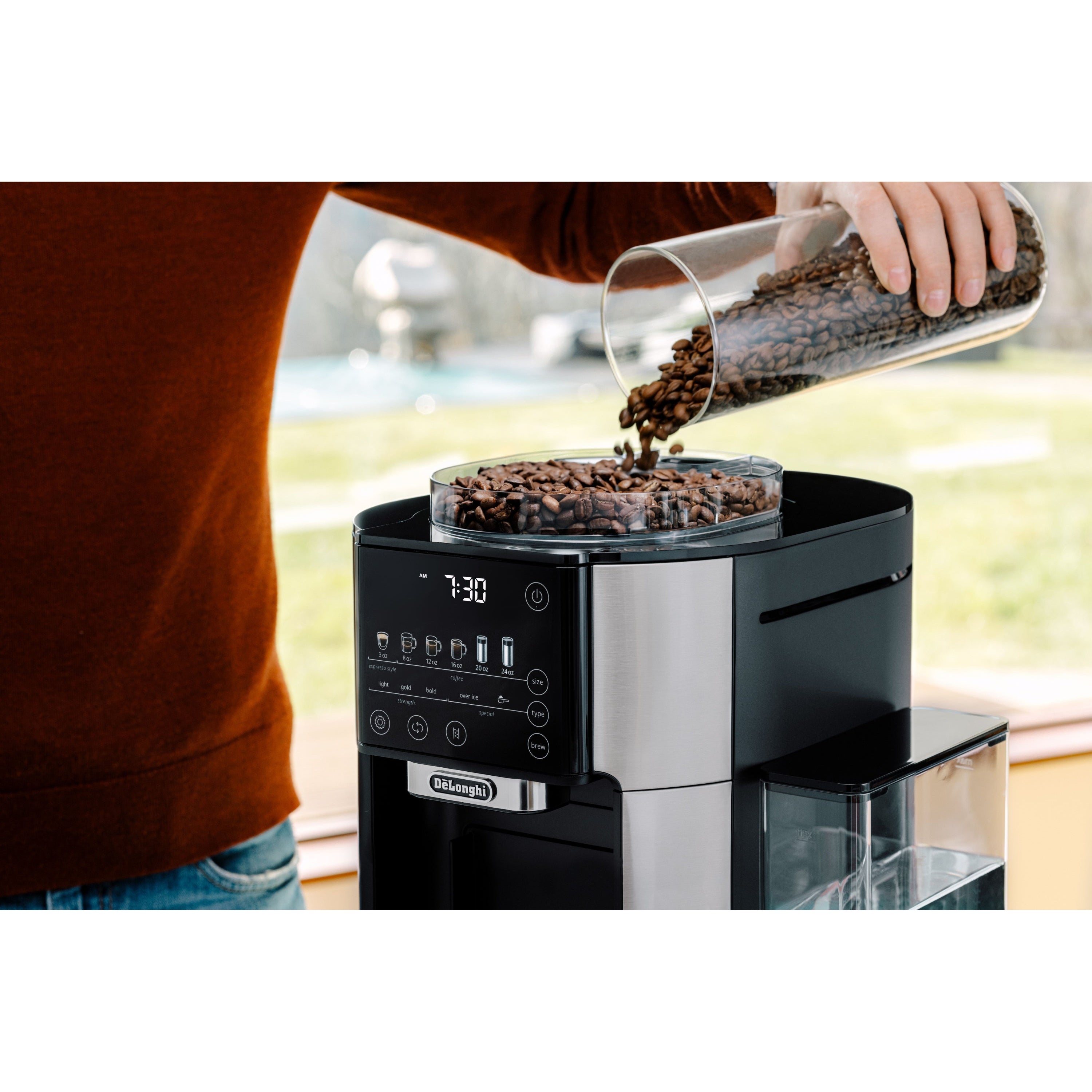 DeLonghi TrueBrew Automatic Coffee Machine – Stainless CAM51025MB Grinder 