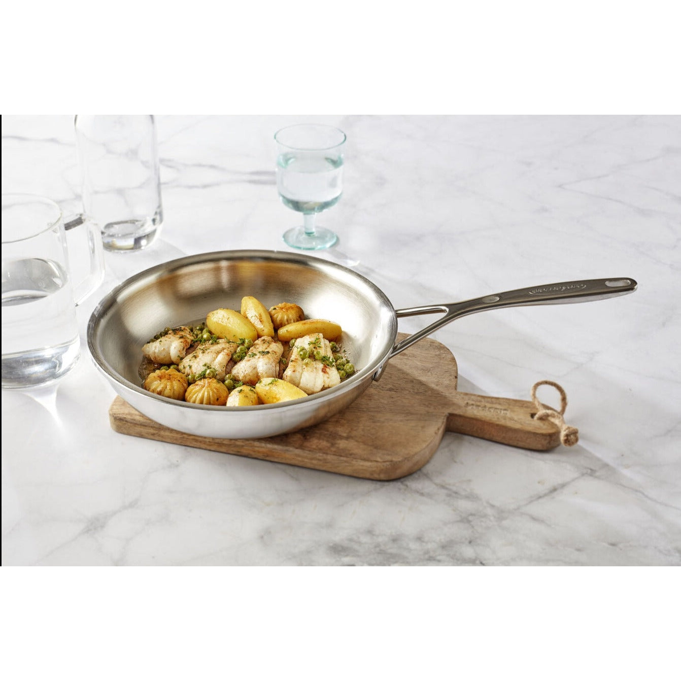 Demeyere Proline 7 Collection 24cm / 9" 18/10 Stainless Steel Frying Pan Food