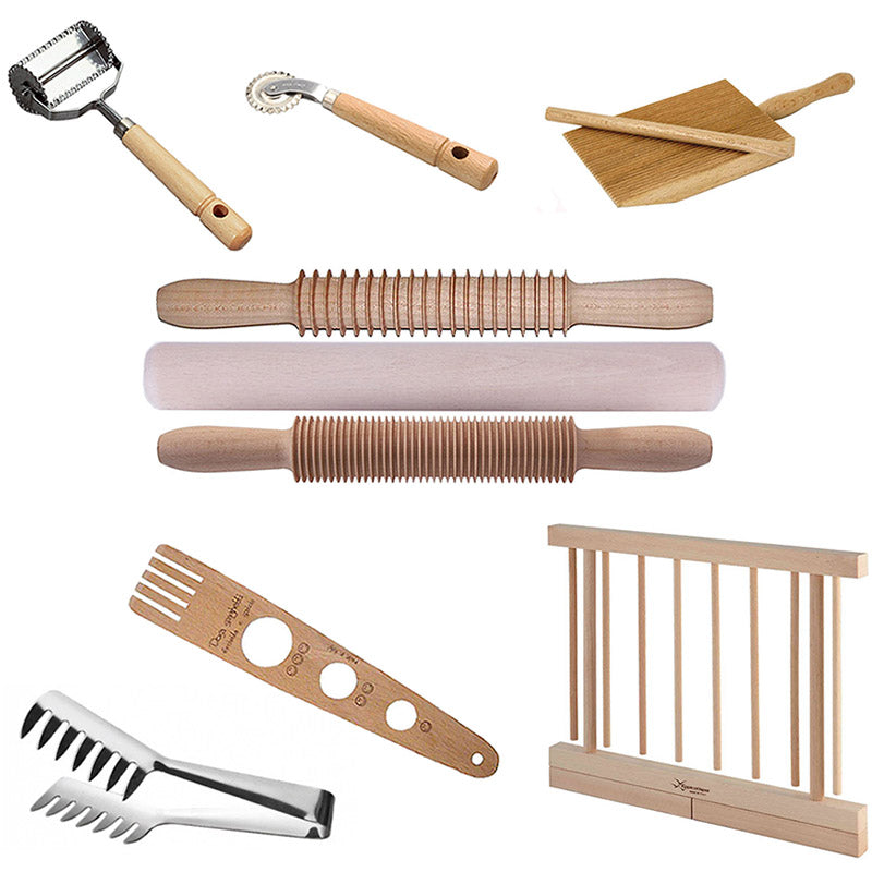 Eppicotispai Ultimate Pasta Starter Set - Made in Italy from Aluminum and Wood Tools 