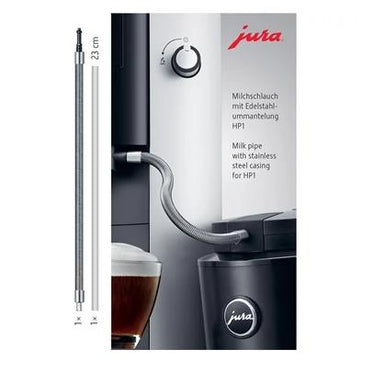 Jura Milk Pipe with Stainless Steel Casing for HP3 - 23cm 