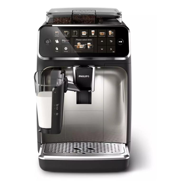 Philips Saeco 5400 Lattego Fully Automatic Espresso Machine - EP5447/94 Latte Go Carage Front View 