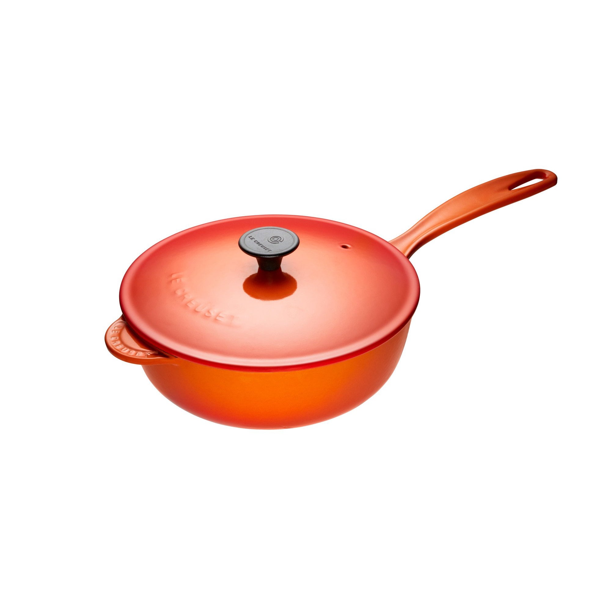 Le Creuset 2.1L Flame Orange Saucier — Consiglio's Kitchenware