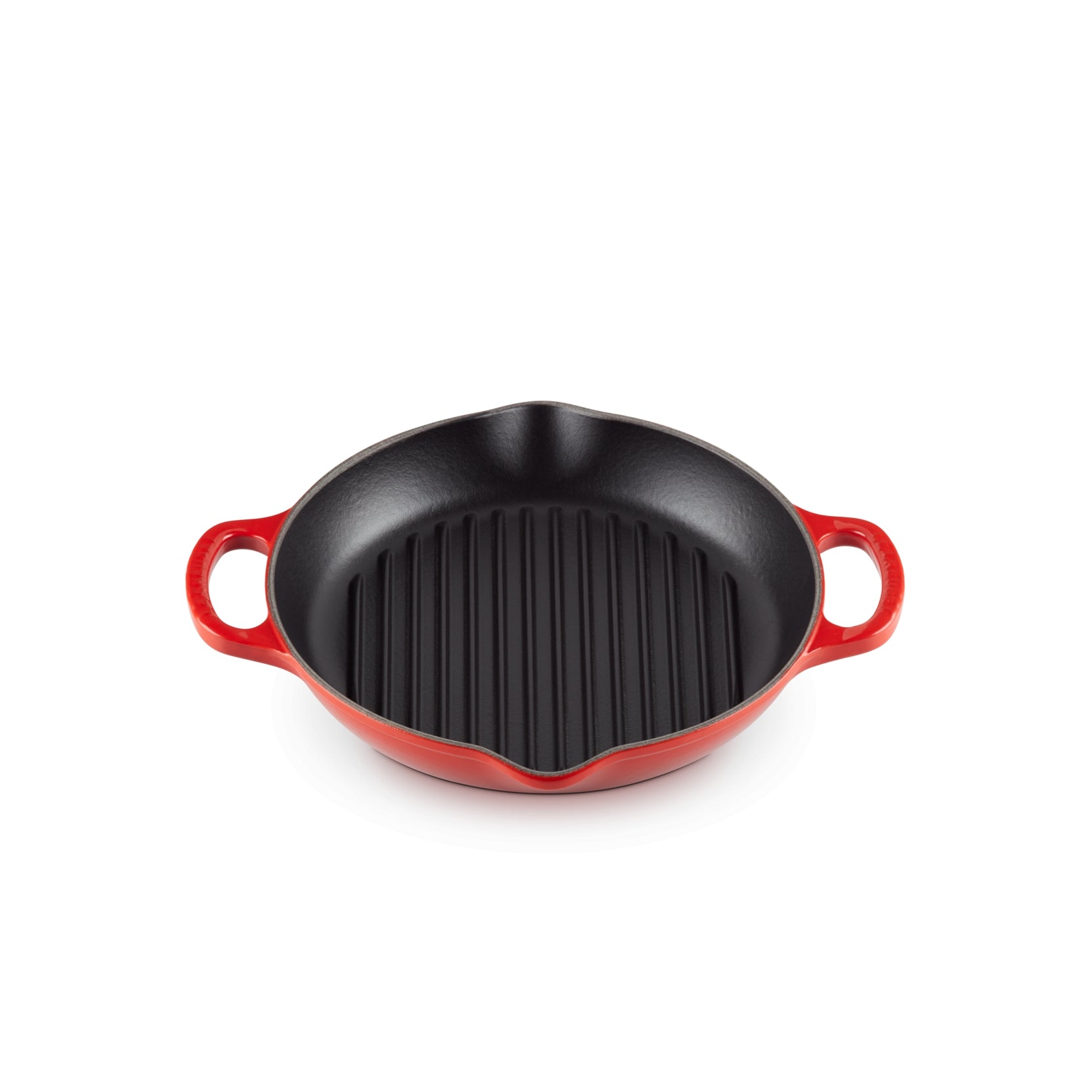 Le Creuset - 25cm Cherry Red / Cerise Deep Round Grill Side