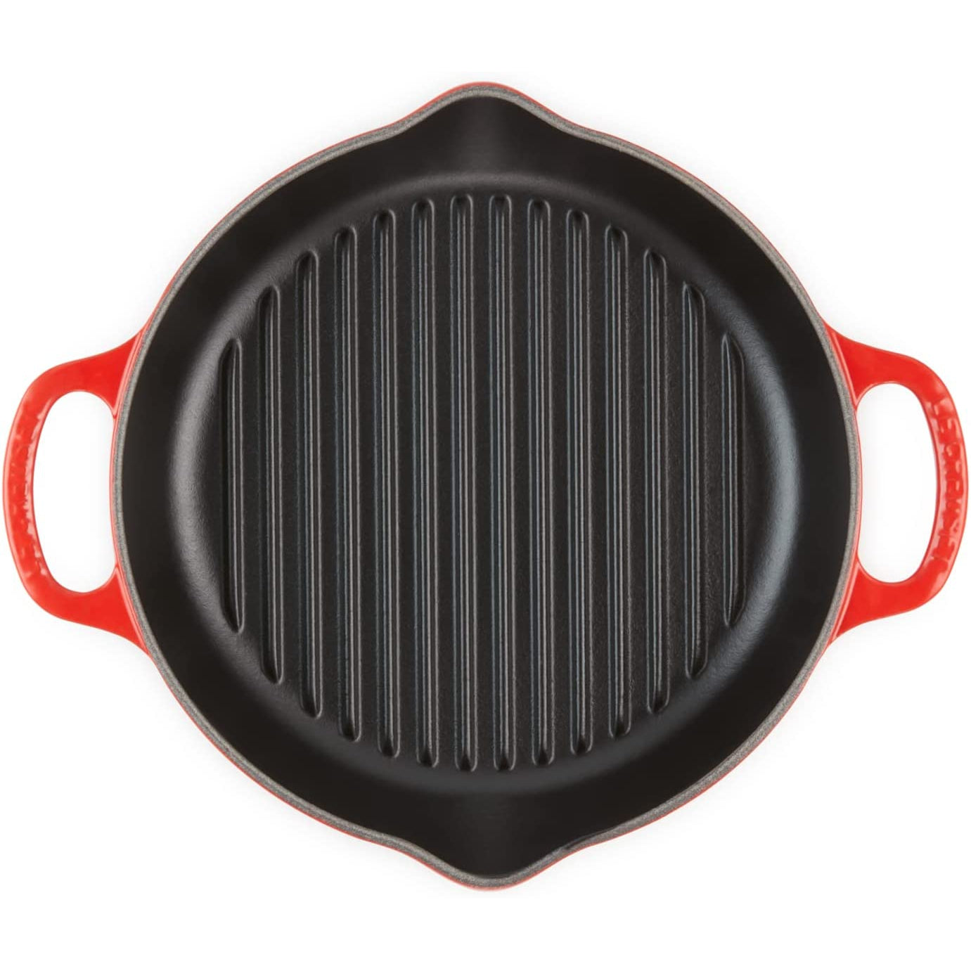 Le Creuset - 25cm Cherry Red / Cerise Deep Round Grill Top View