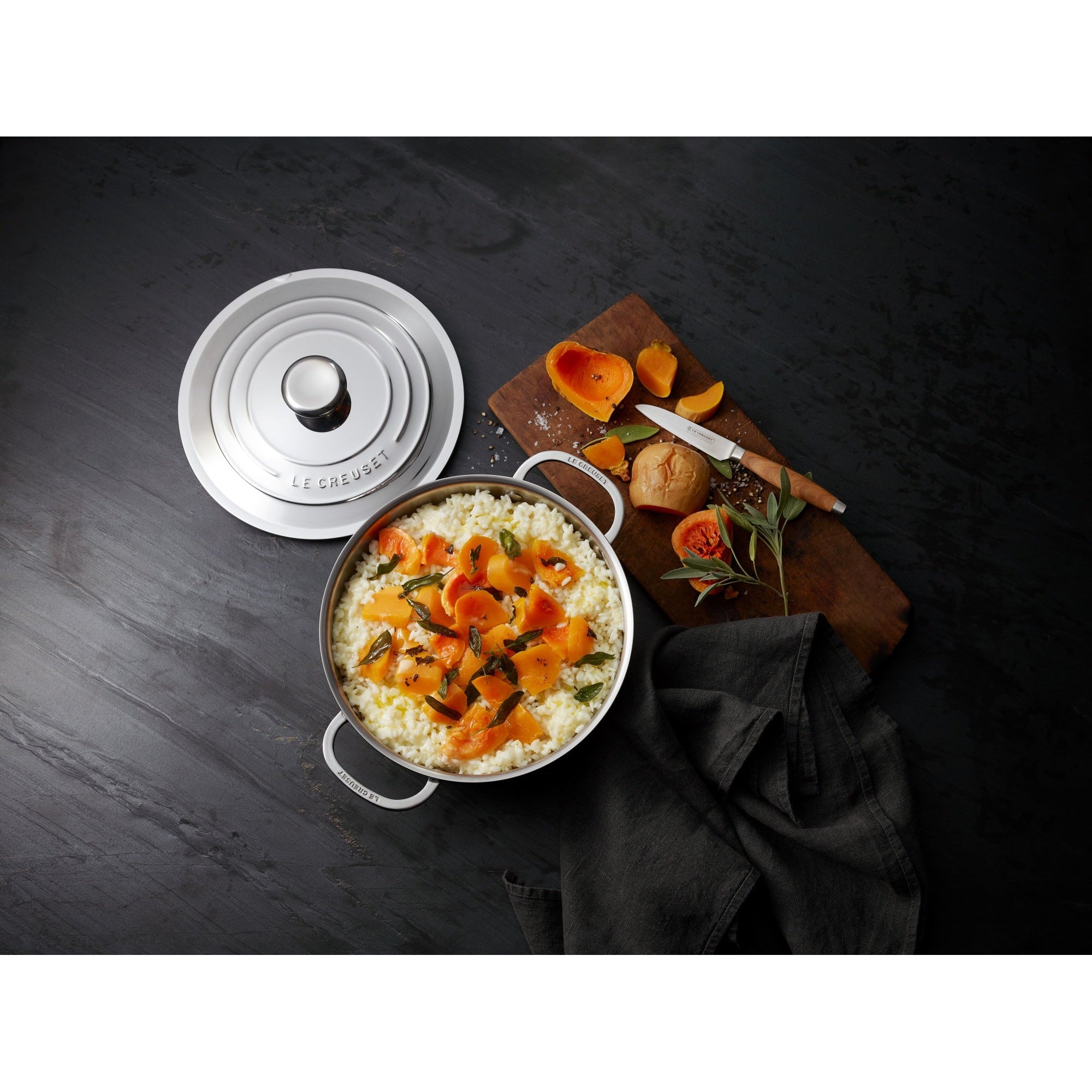 Le Creuset 3.3L/3.5qt Stainless Steel Risotto Pot (24 cm) — Consiglio's ...
