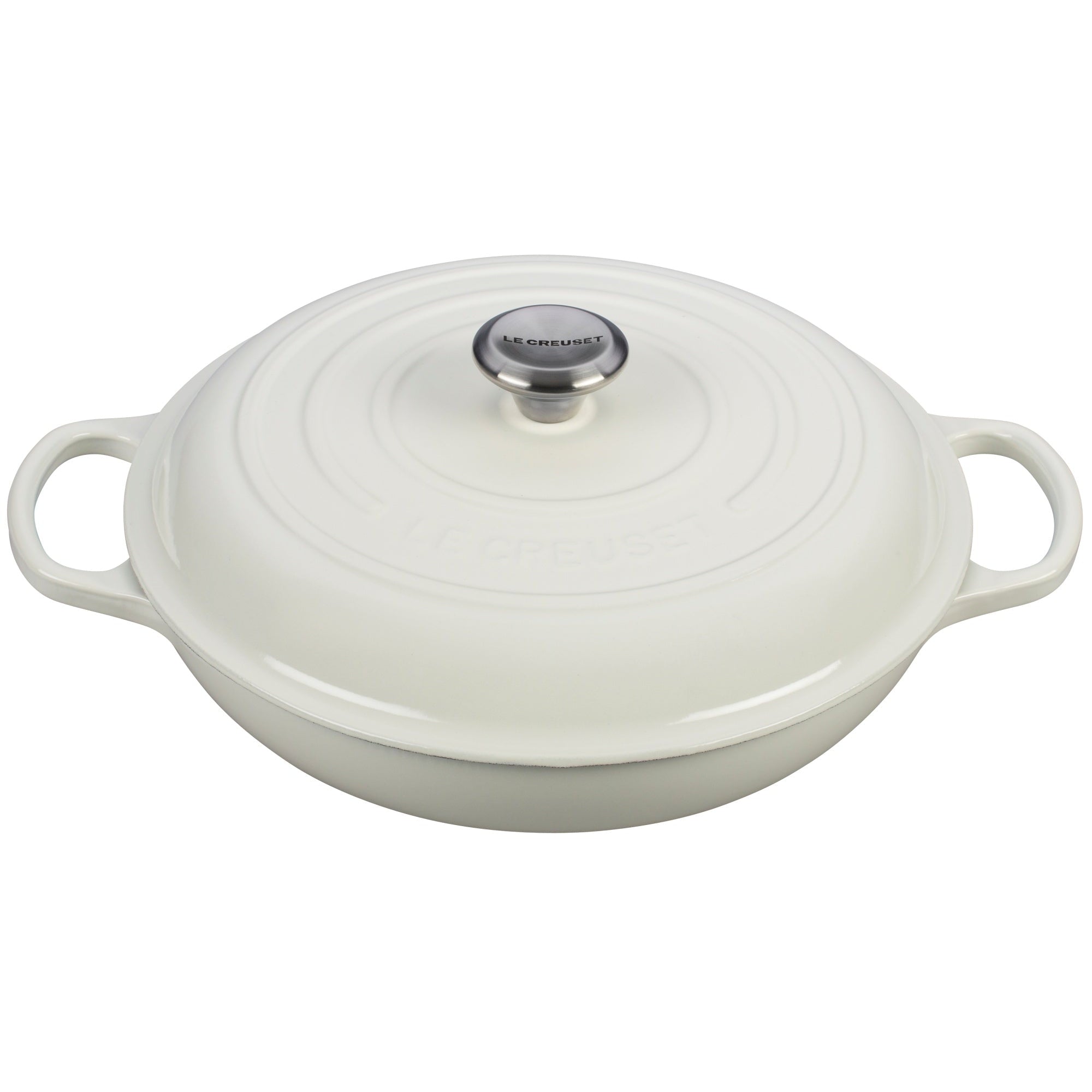 Le Creuset 3.5 L White Shallow Braiser (30 cm)