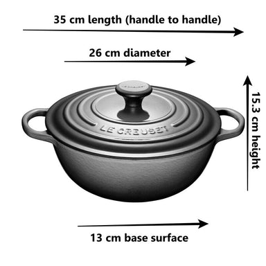 Le Creuset - 4.1 L Flame Chef's French Oven (26 cm) Dimensions
