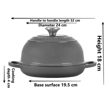 Le Creuset Blueberry Bread Oven (24 cm) Dimensions