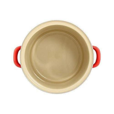 Le Creuset Cherry Red Enameled Steel Stock Pot Base Interior