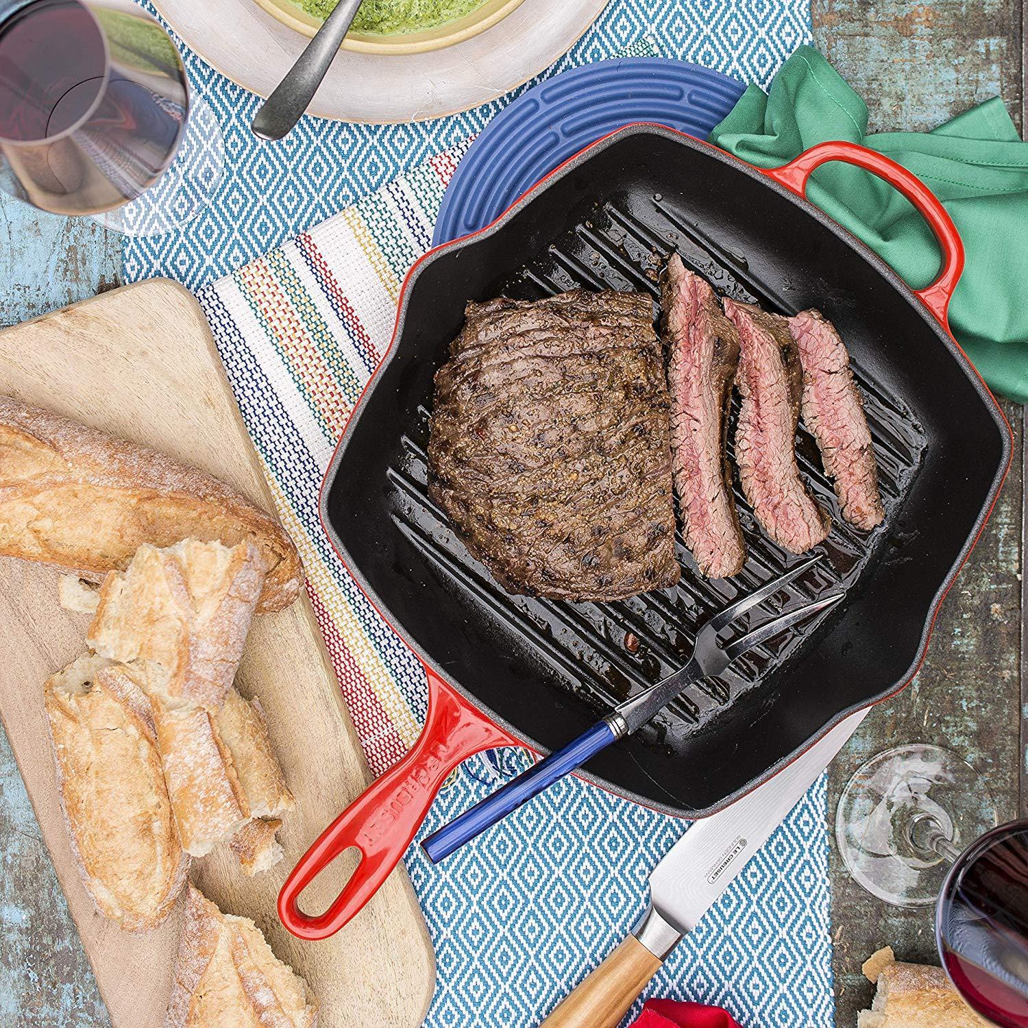 Le Creuset Cherry Red Square Skillet Steak Canada