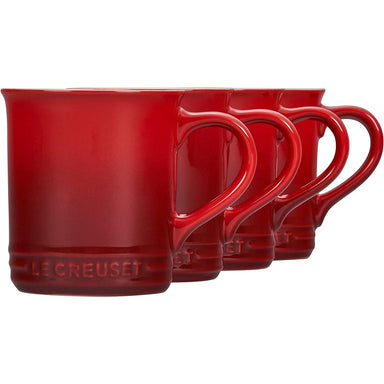 Le Creuset Classic Mugs Cherry Red / Cerise 400 mL (Set of 4) Line Up