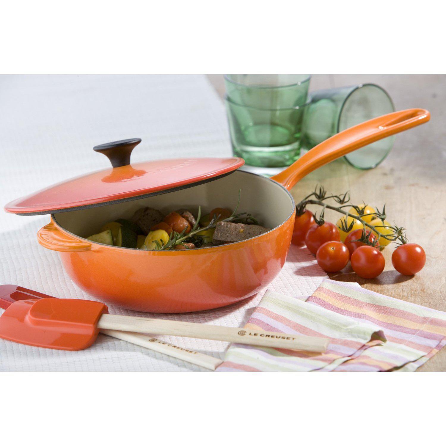 Le Creuset 2.1L Flame Orange Saucier — Consiglio's Kitchenware