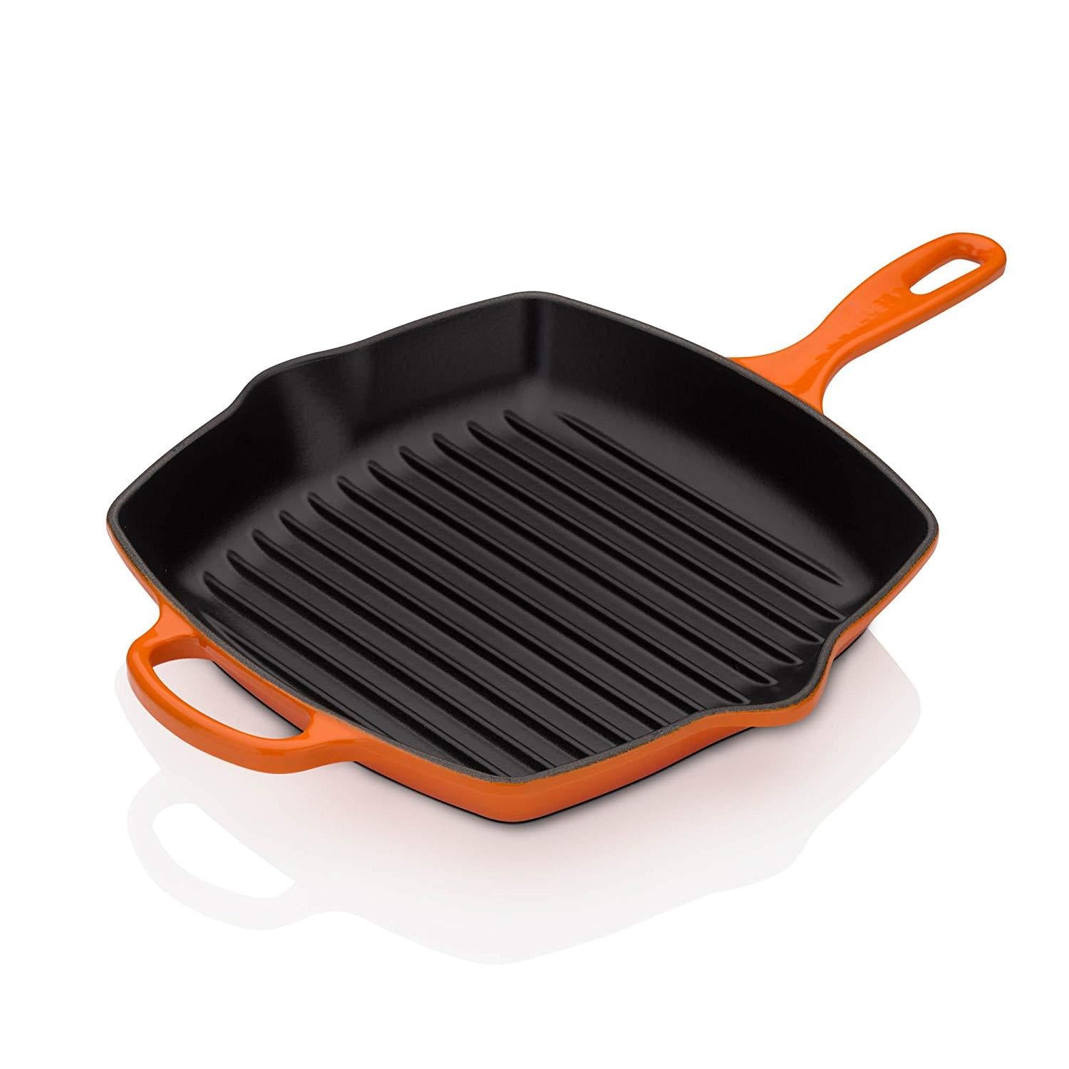 Le Creuset grill pan/skillet 26cm square, orange