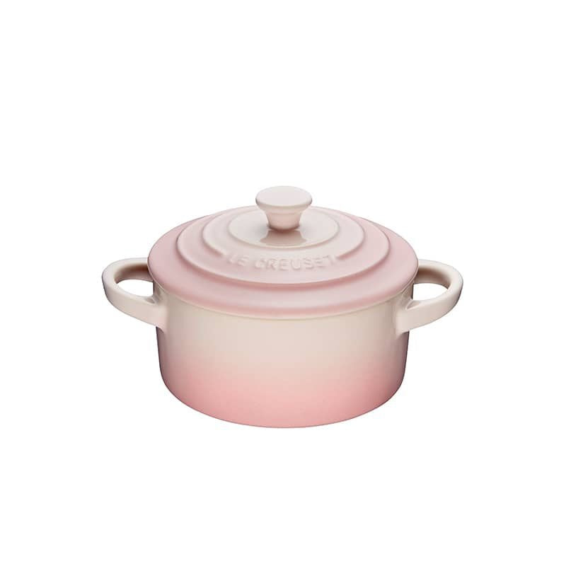 Le Creuset Mini Round Cocotte Stoneware Shell Pink 8 cm