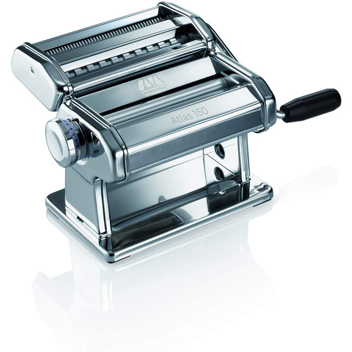 Marcato Atlas Pasta Maker 150mm /6" Made in Italy - Includes Table Clamp, Cutters, Instructions