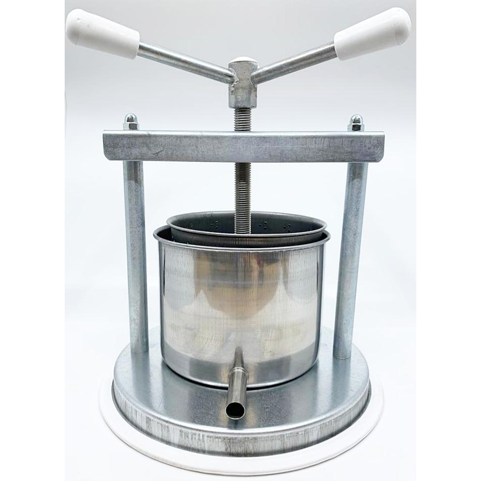 Medium Professional Galvanized Vegetable / Fruit Press 6" - 2.5 Litre Torchietto - Made in Italy for Pressing Fruits, Vegetables, Berries and Tinctures