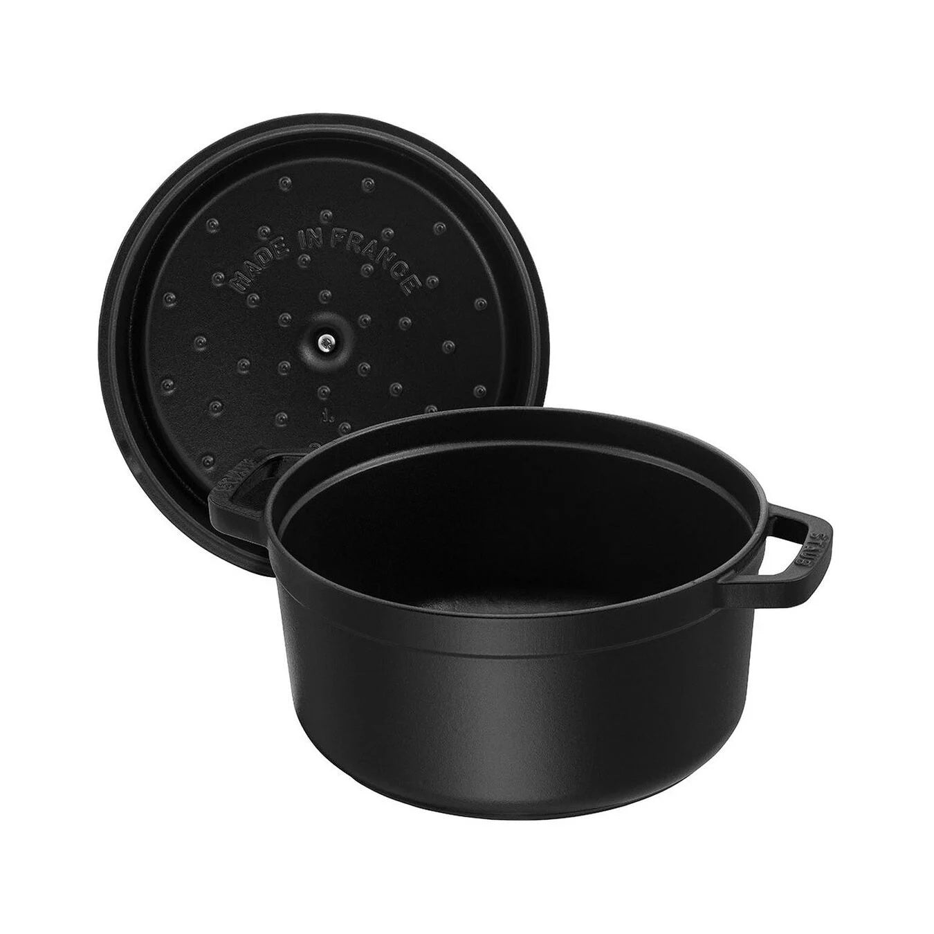 Staub QT L) Matte Black Round Cocotte — Consiglio's