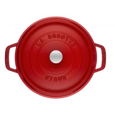 Staub Cherry Red Round Cocotte Top View Canada