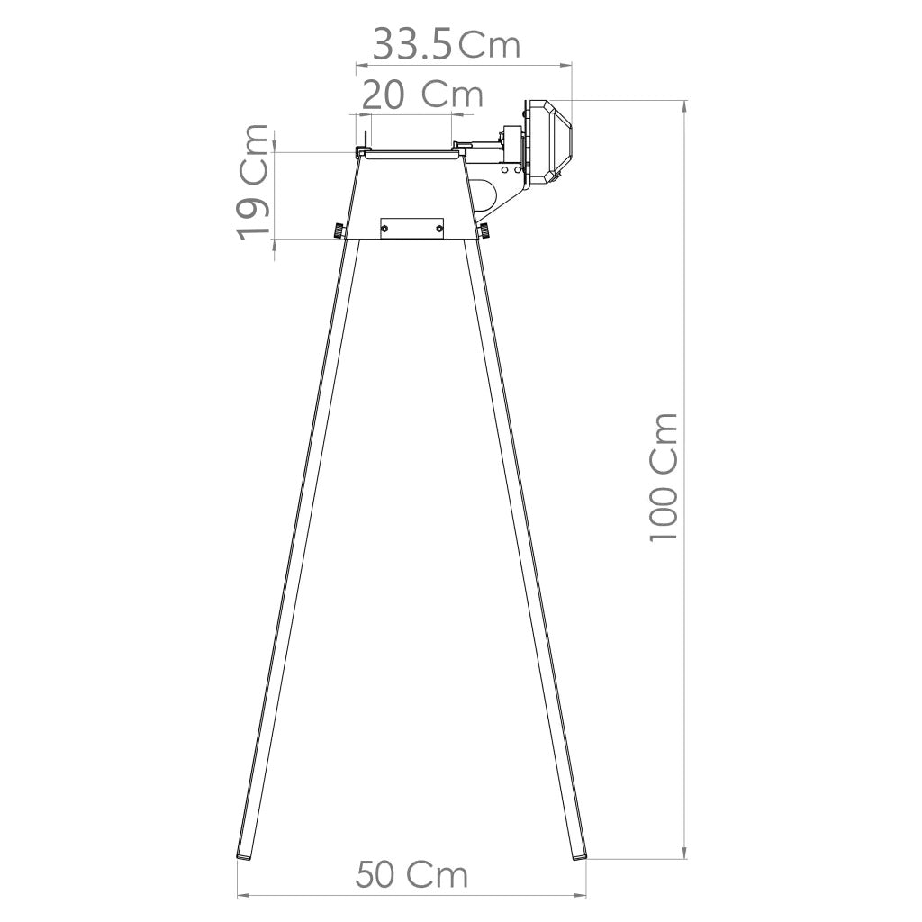 Tecnoroast TRS-40L20 Plug in 110V Automatic Arrosticini & Spiedini Charcoal Grill  Dimensions Side 