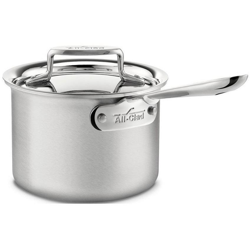 All-Clad D5 - 2 qt. Stainless Steel Brushed Covered Saucepan-Consiglio's Kitchenware
