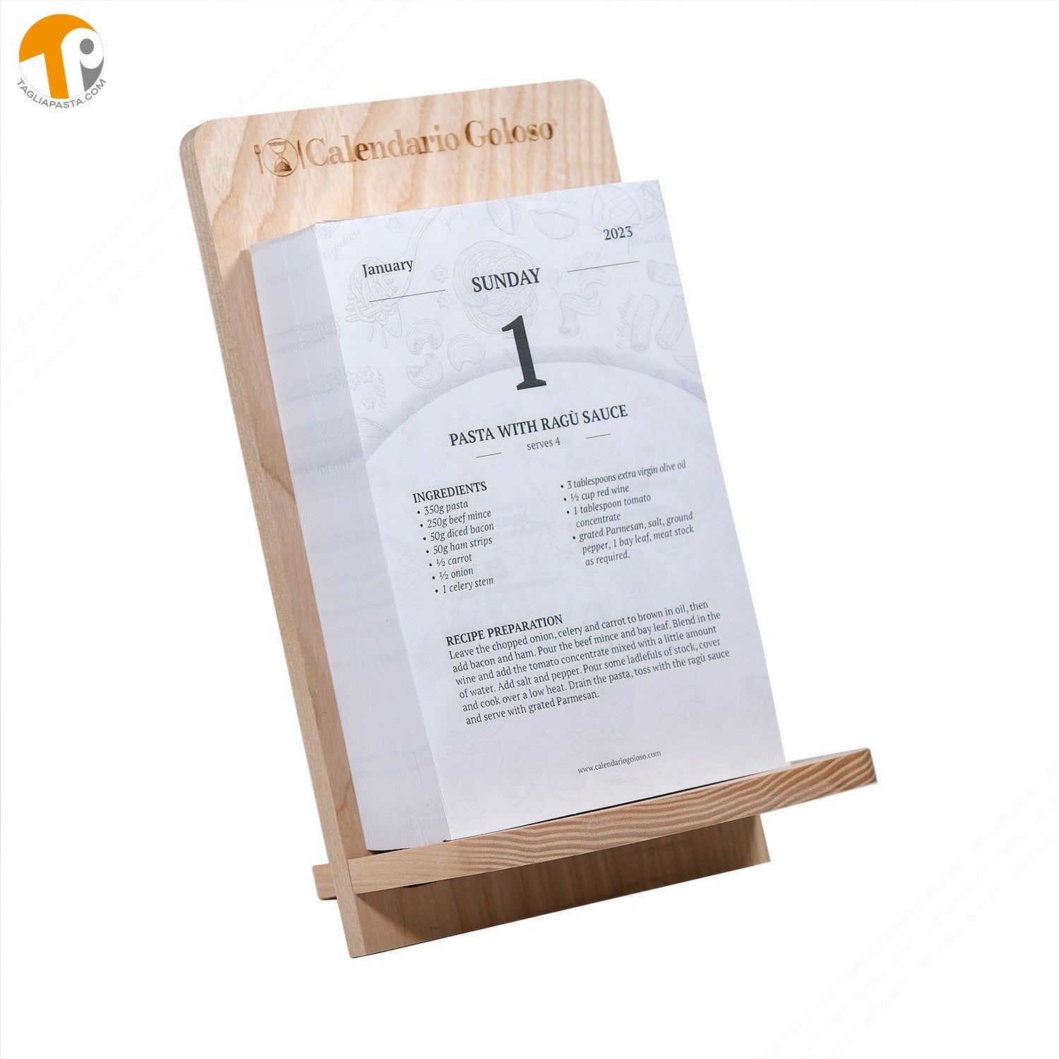 Calendario Goloso Recipe and Calendar Book 2023 with Wooden Stand 