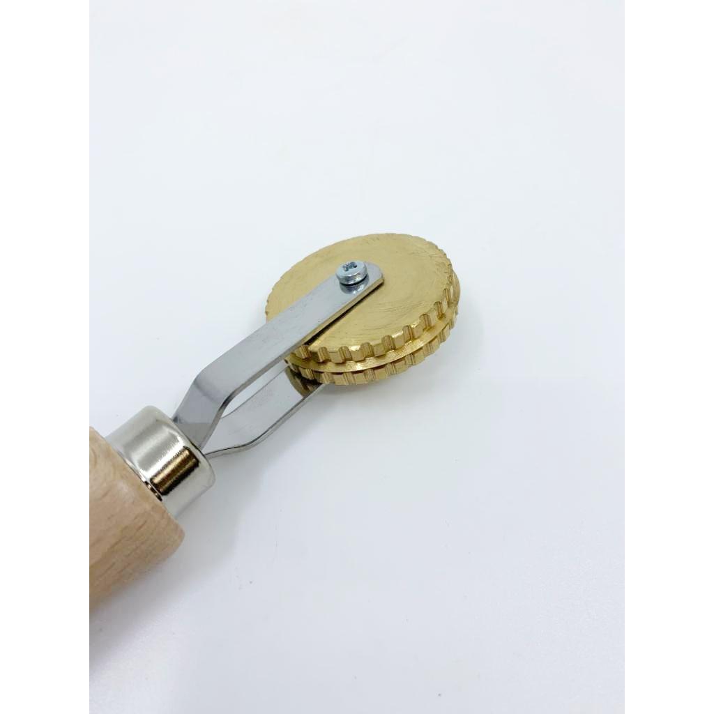 Brass Rolling Cutter and Sealer Wheel View