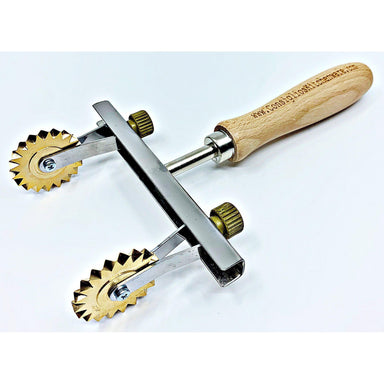 Brass Adjustable Fluted Pastry and Pasta Cutter with 2 Wheels Canada