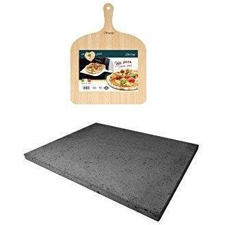 Eppicotispai - Pizza Peel And Stone Set (Mount Etna Lava Stone)-Consiglio's Kitchenware